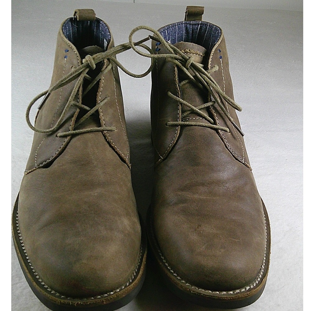 Original Penguin Monty Mens Leather Chukka Boots Brown Olive 10.5 OP100199